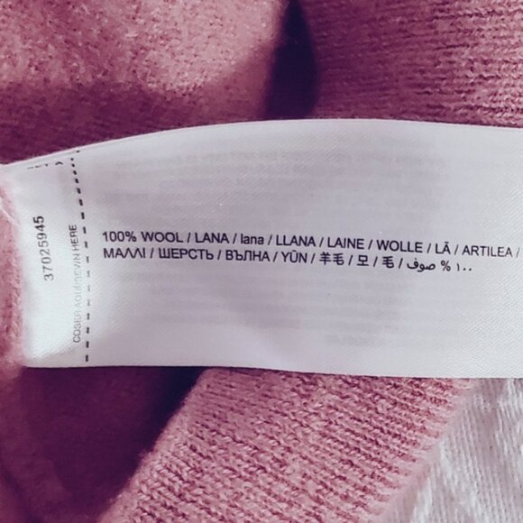 MANGO Selection 100% Wool Dusty Pink V Neck Pullover - Picture 5 of 8